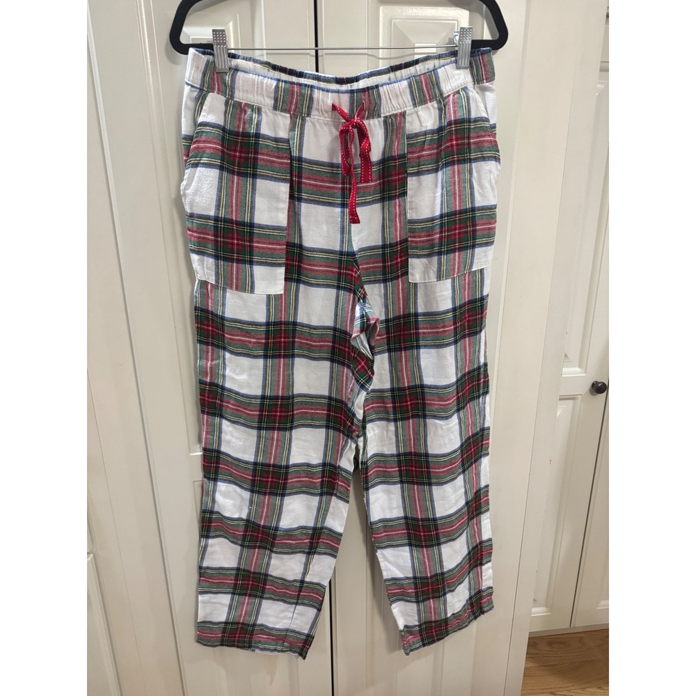 Joyspun Plaid Pajama Pants Women's Red Green Blue White Lounge Sleepwear L